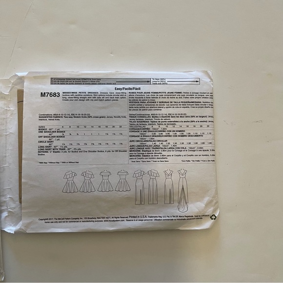 McCall’s 7683 Misses Pattern Dresses with Shouder and Skirts - Picture 7 of 8